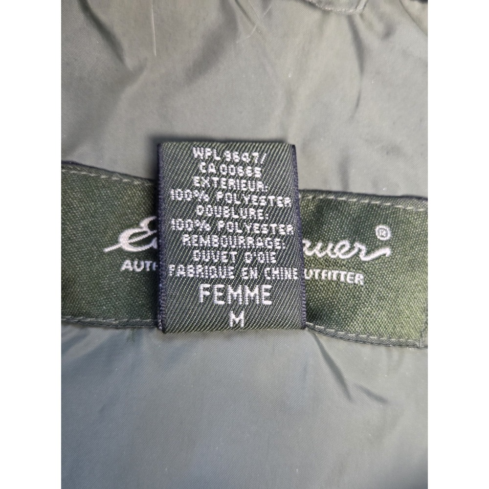 Eddie Bauer Womens Quilted Goose Down Puffer Vest Full Zip Medium Green - Picture 13 of 16